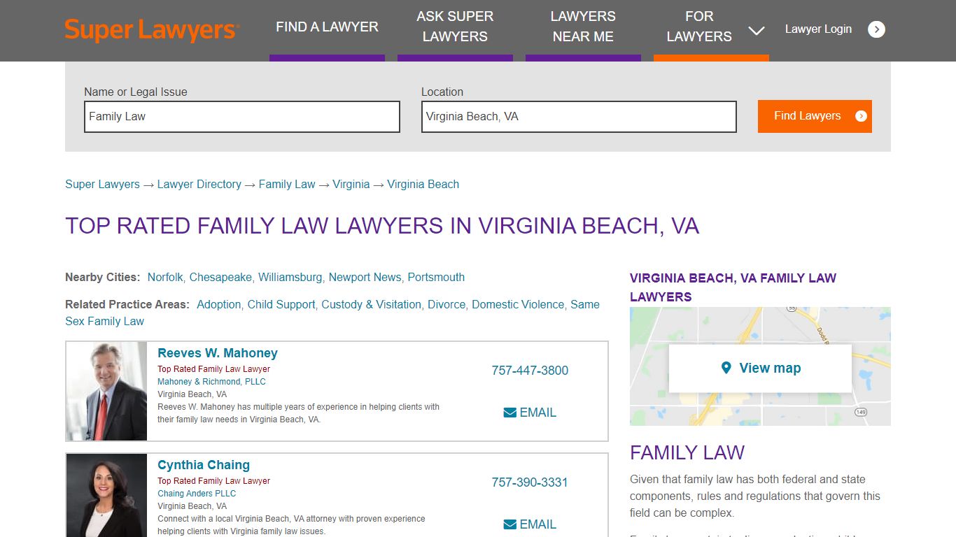 Best Virginia Beach, VA Family Law Attorneys | Super Lawyers